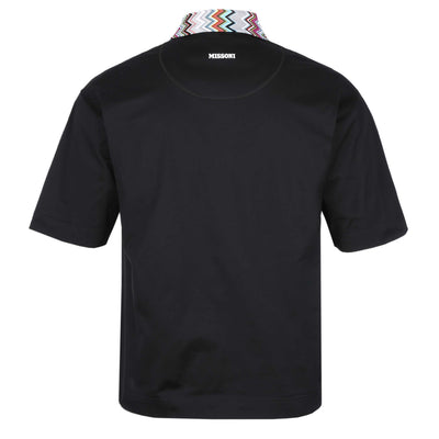 Missoni Zig Zag Collar Polo Shirt in Black Back