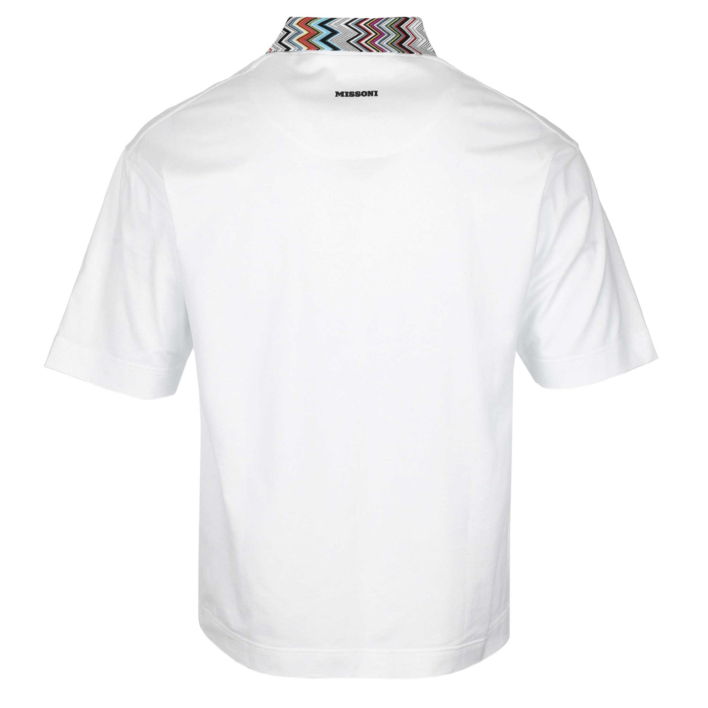 Missoni Zig Zag Collar Polo Shirt in White Back