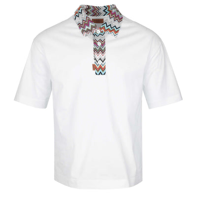 Missoni Zig Zag Collar Polo Shirt in White