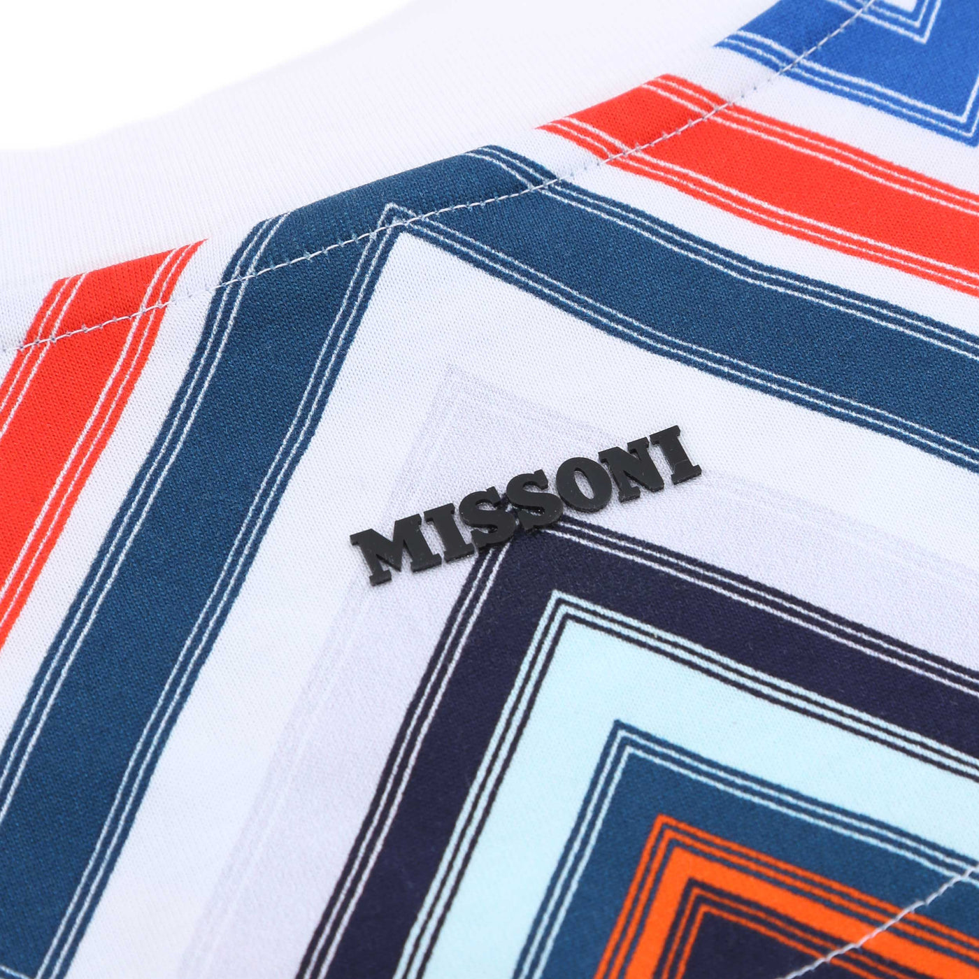 Missoni Zig Zag T-Shirt in Multi Red & Blue Logo