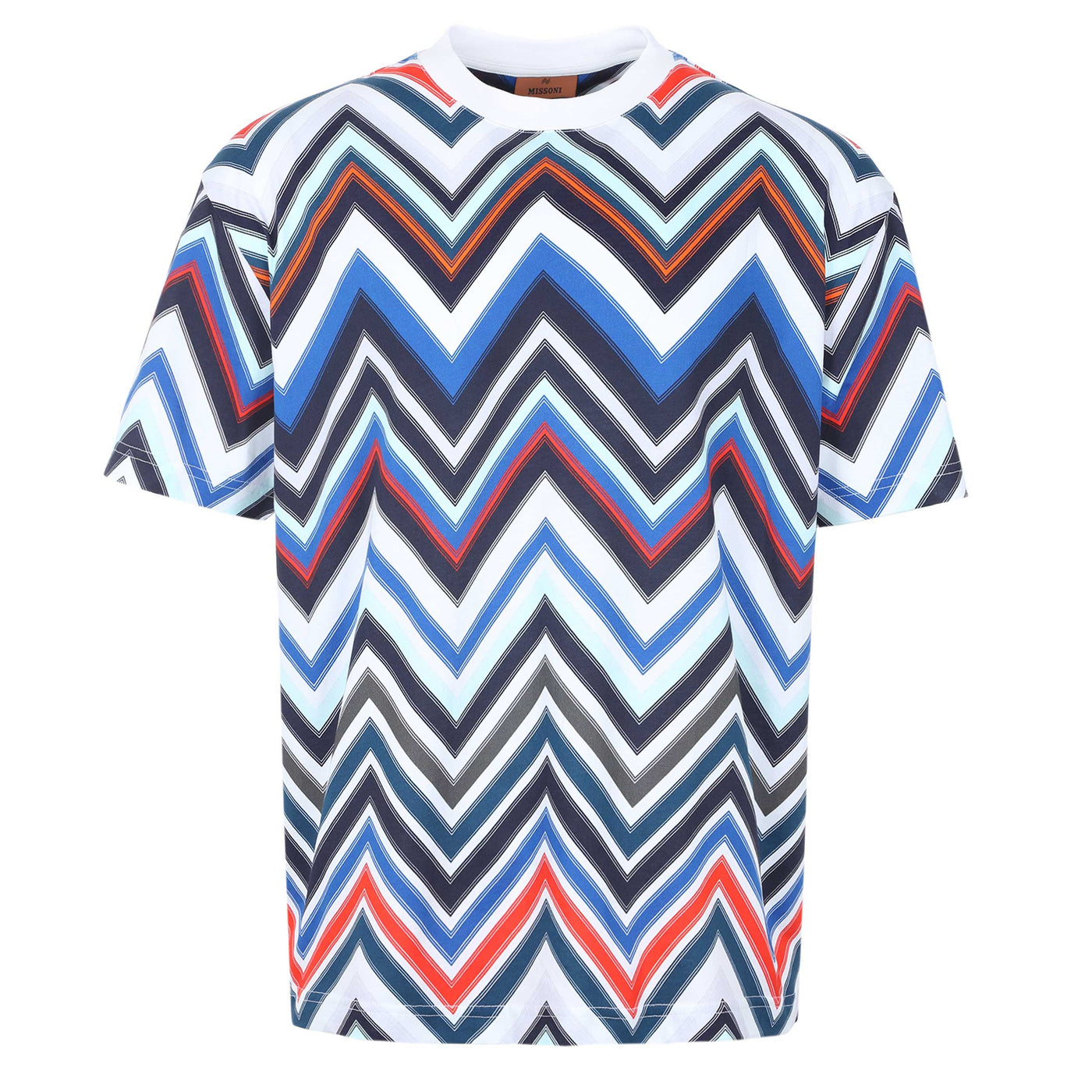 Missoni Zig Zag T-Shirt in Multi Red & Blue