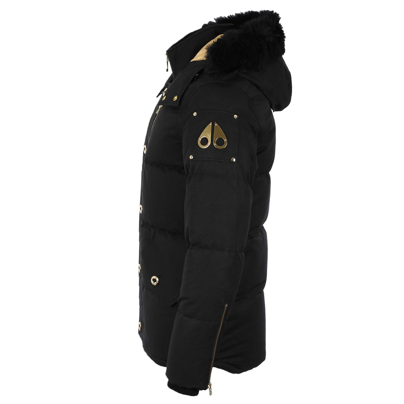 Moose Knuckles 3Q Gold Jacket in Neoshear Black Side