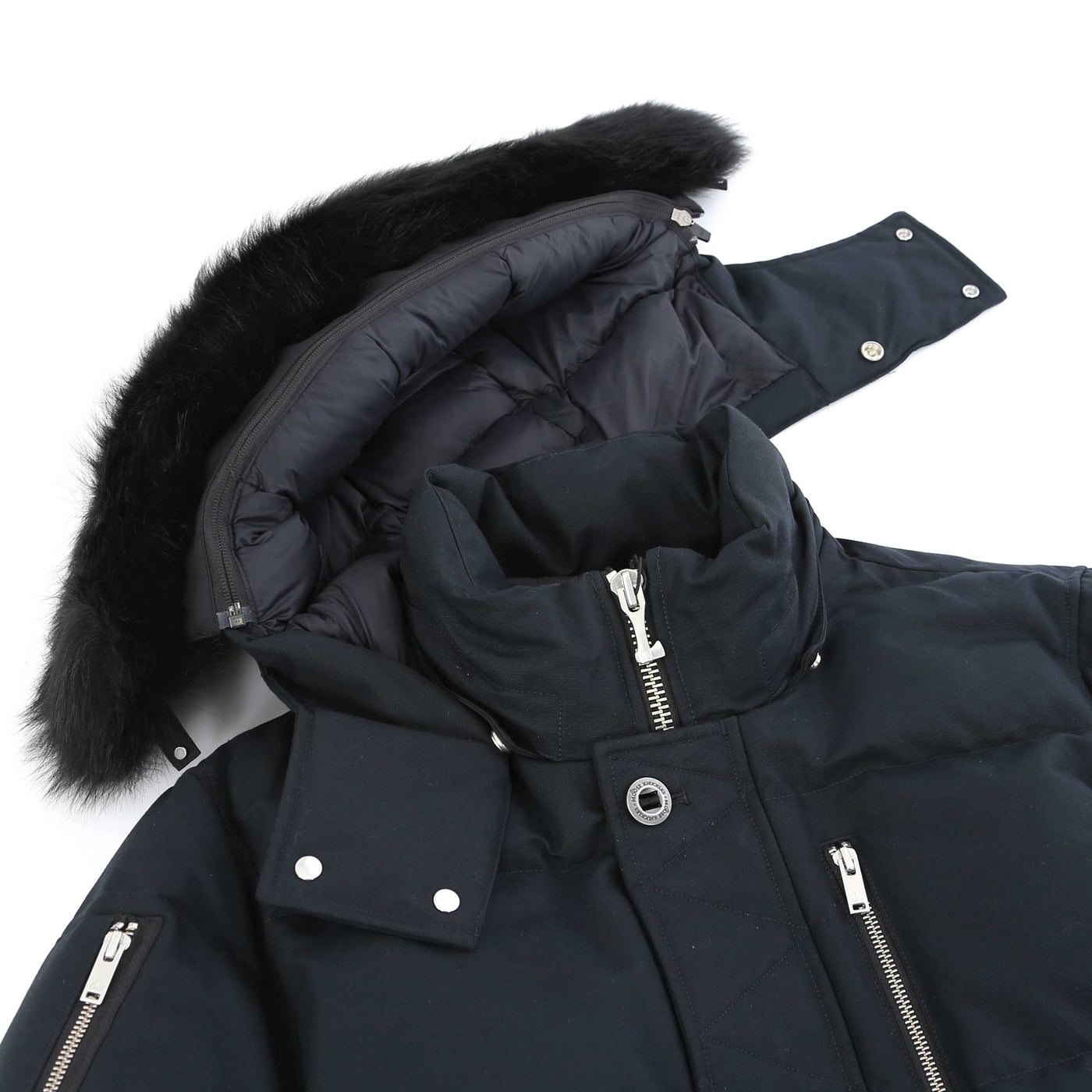 Moose Knuckles 3Q Jacket in Navy & Black Fur Hood
