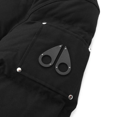 Moose Knuckles 3Q Jacket in Black & Black Fur Logo