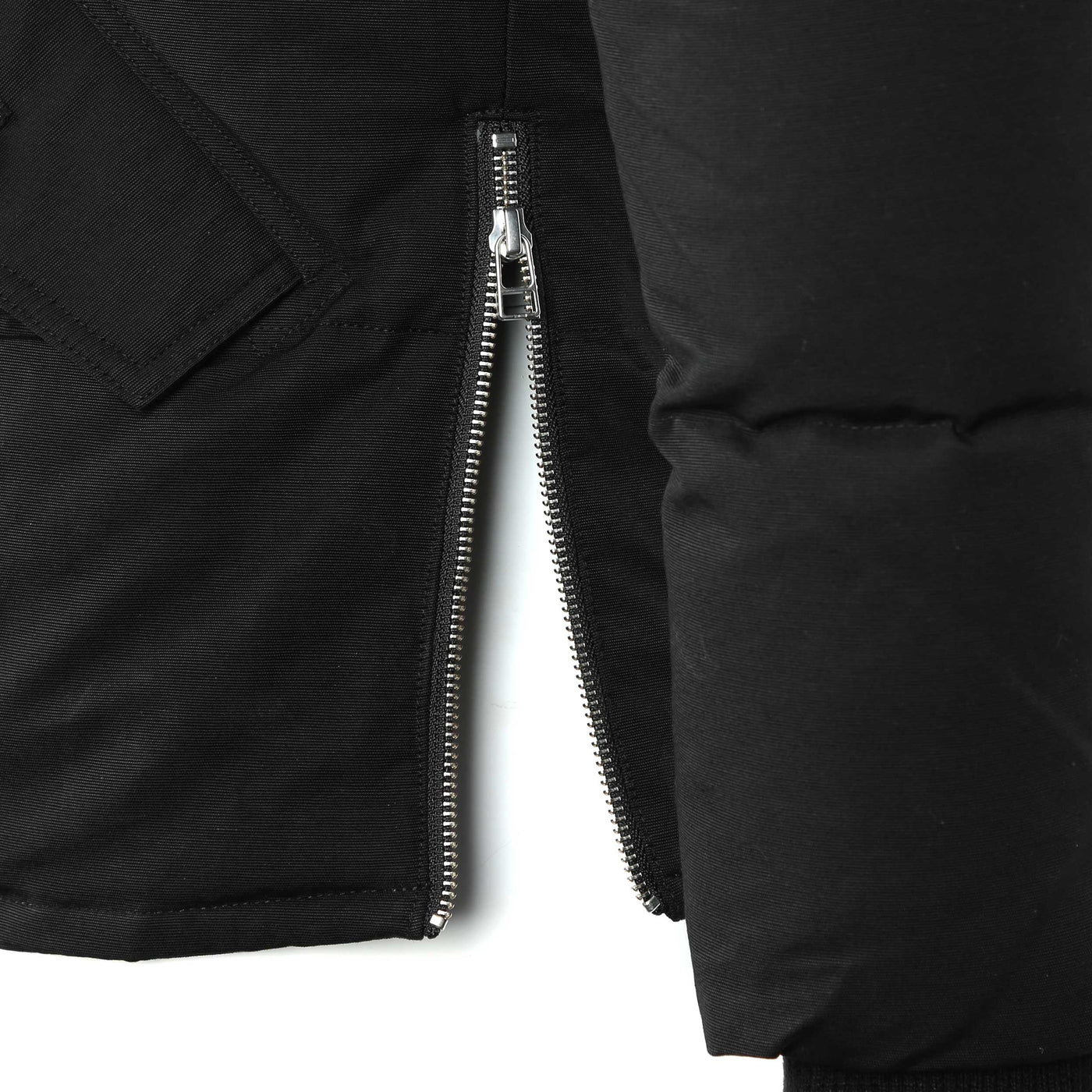 Moose Knuckles 3Q Jacket in Black & Black Fur Side Zip