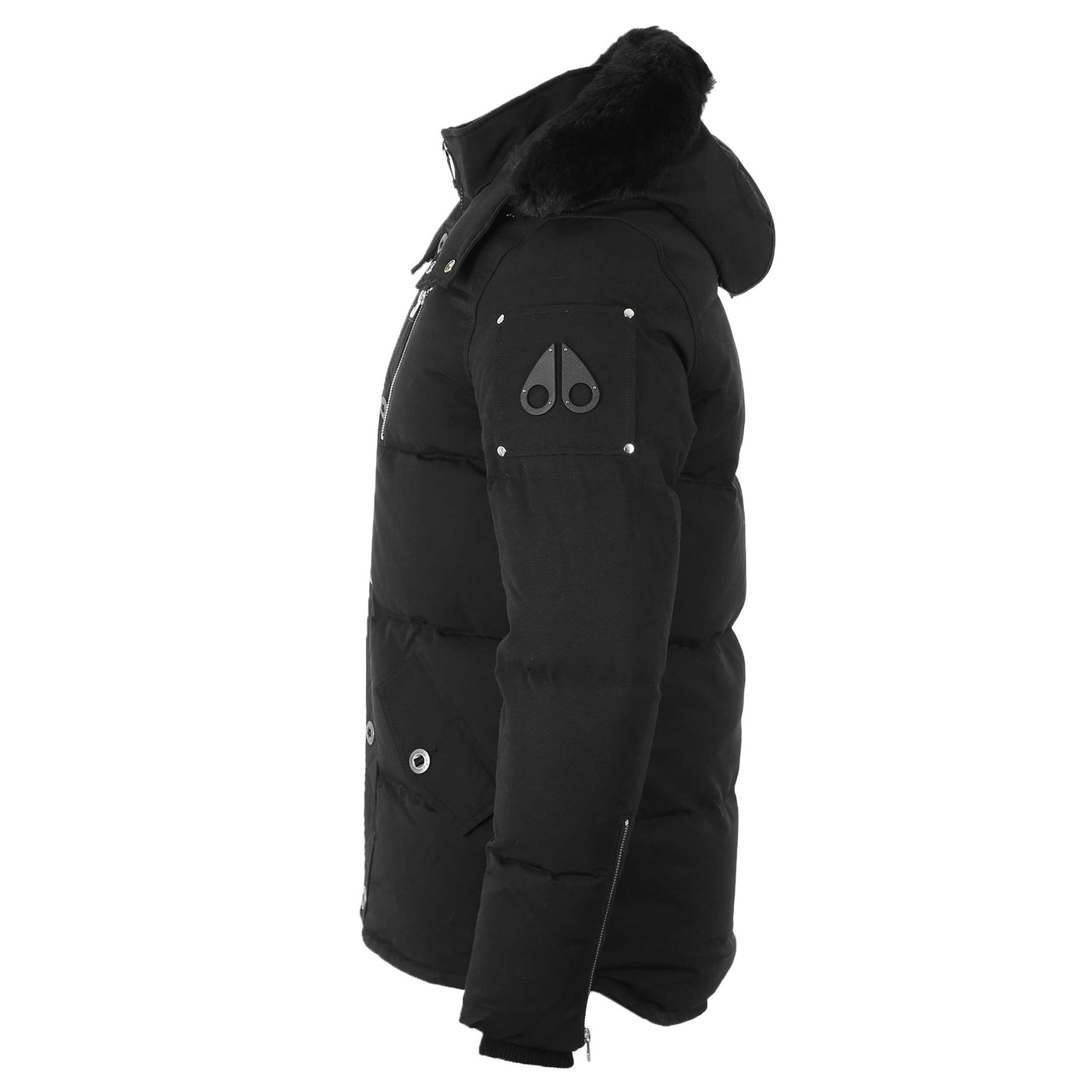 Moose Knuckles 3Q Jacket in Black & Black Fur Side