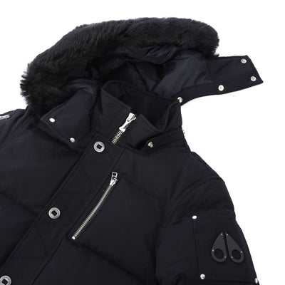 Moose Knuckles 3Q Jacket in Navy & Black Fur Detachable Hood