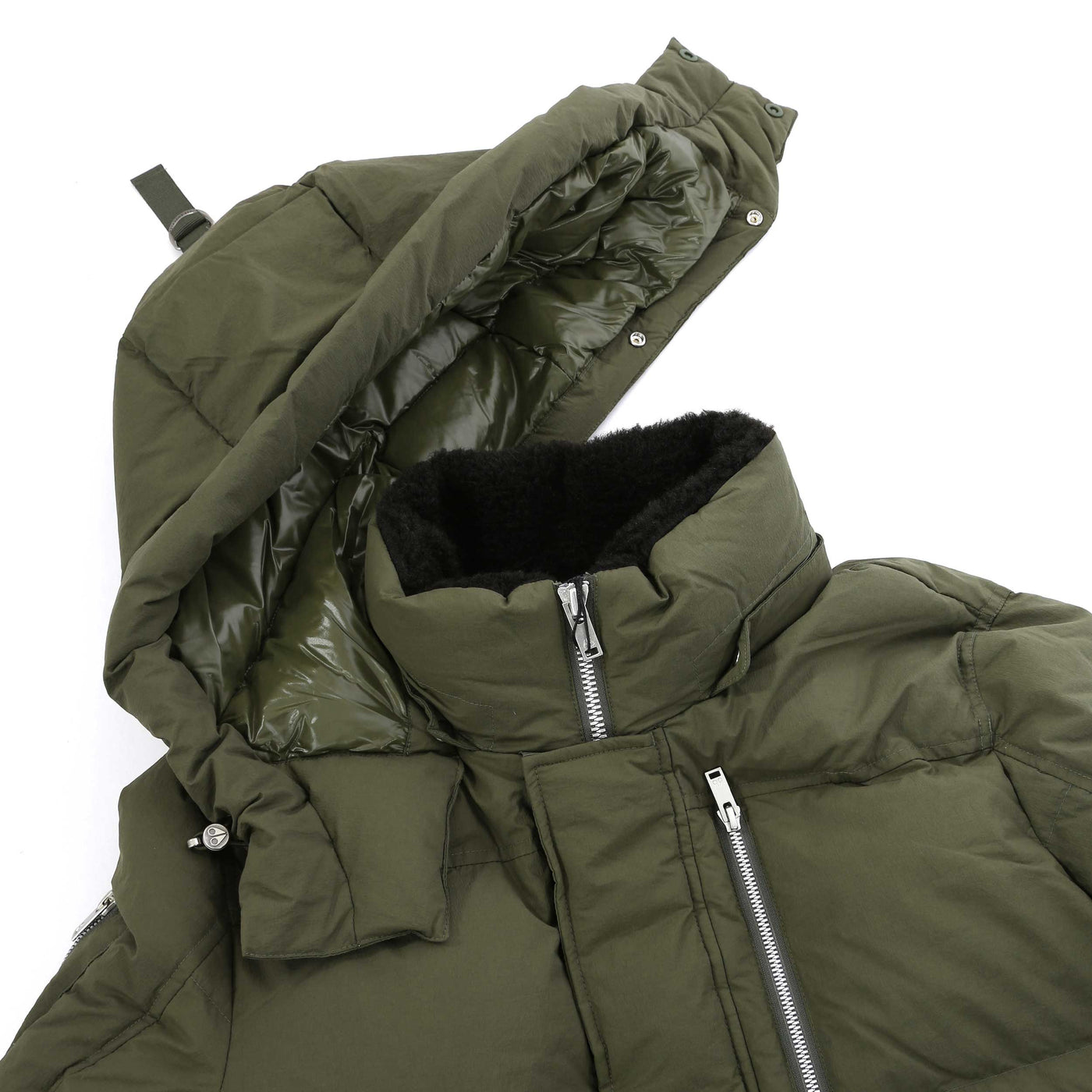Moose Knuckles Everest 3Q Puffer Jacket in Moss Hood Detached