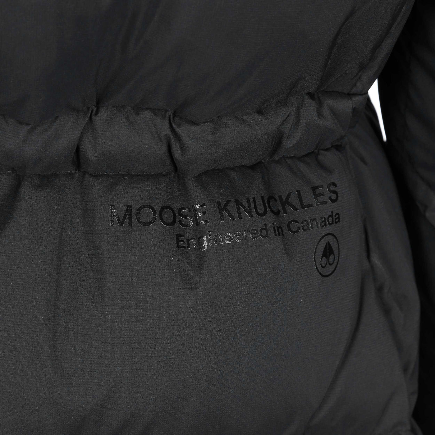 Moose Knuckles Flightweight Belle Cote Ladies Jacket in Black Print Logo