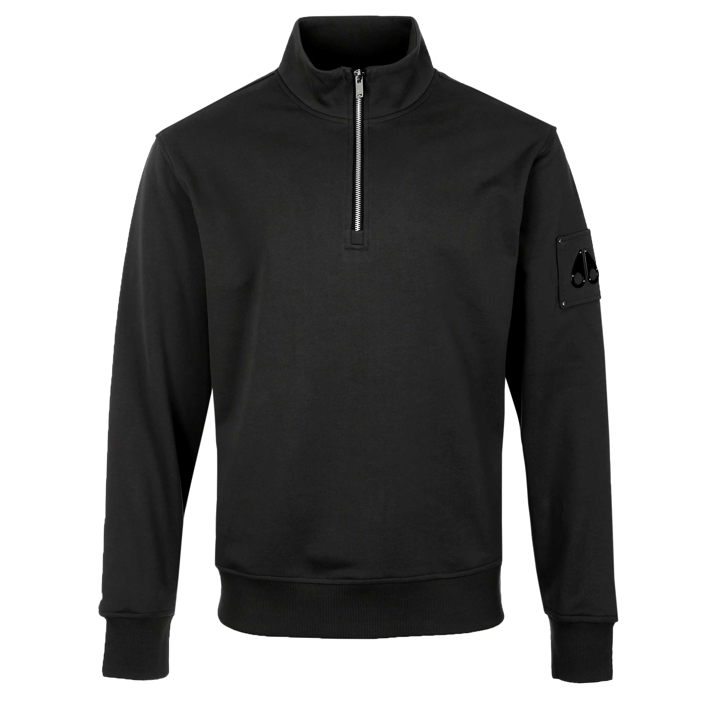 Moose Knuckles Hartsfield 1/4 Zip Sweatshirt in Black