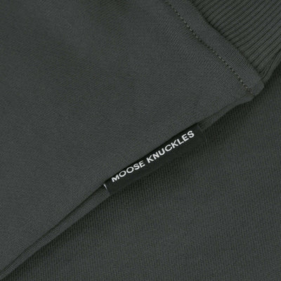 Moose Knuckles Hartsfield Crew Sweatshirt in Cement Logo Tab
