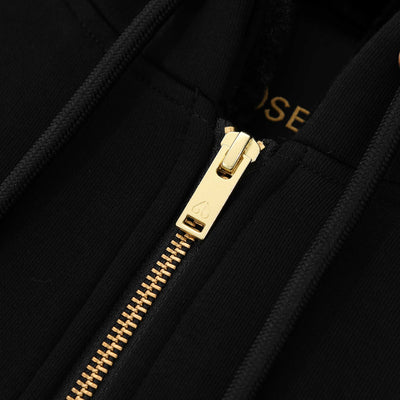 Moose Knuckles Linden Bunny Jacket in Black & Gold Zip