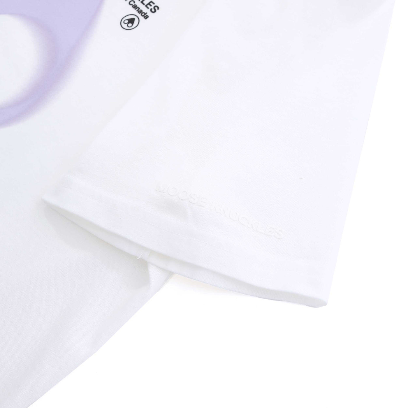 Moose Knuckles Maurice T Shirt in Milky Way Sleeve Logo