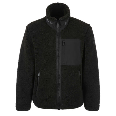 Moose Knuckles Saglek Zip Up Fleece Jacket in Black