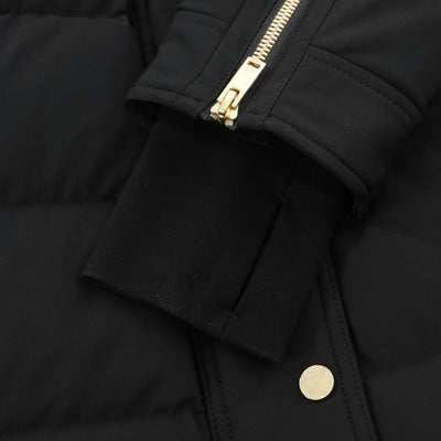 Moose Knuckles Watershed Parka Ladies Jacket in Black & Gold Cuff