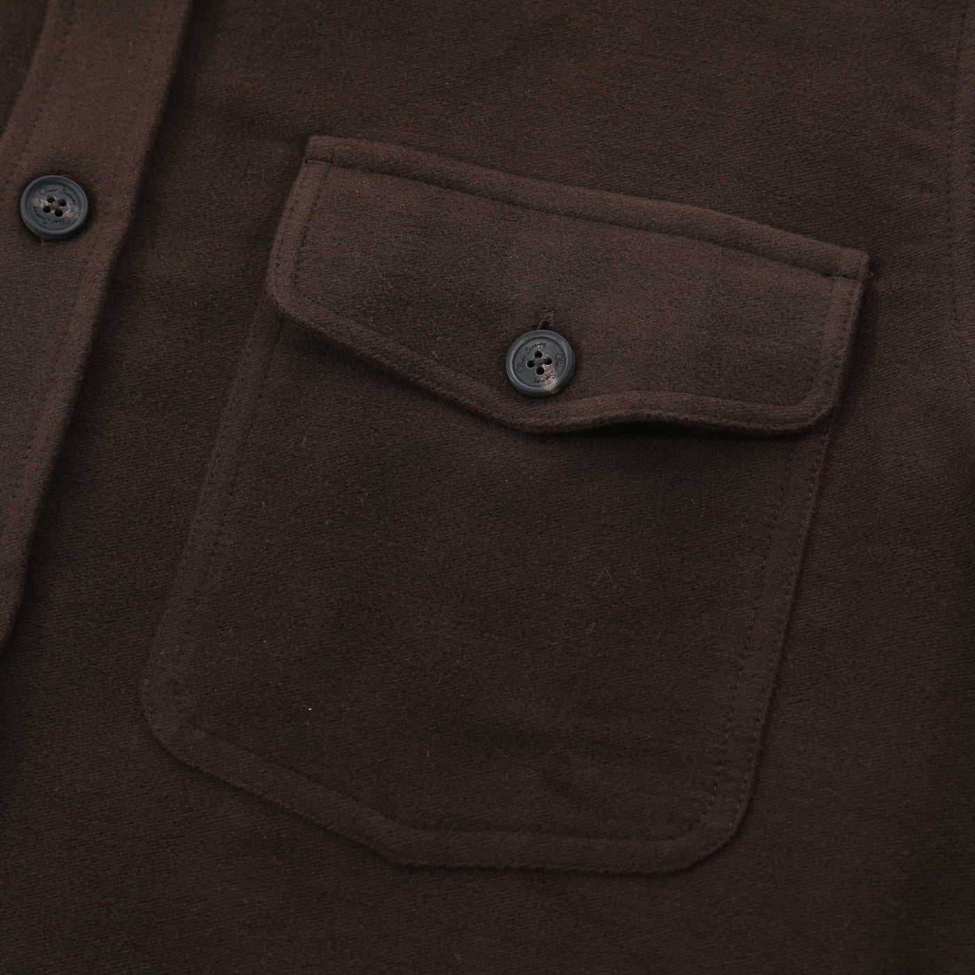 Oliver Sweeney Brahalish Moleskin Overshirt in Brown Chest Pocket