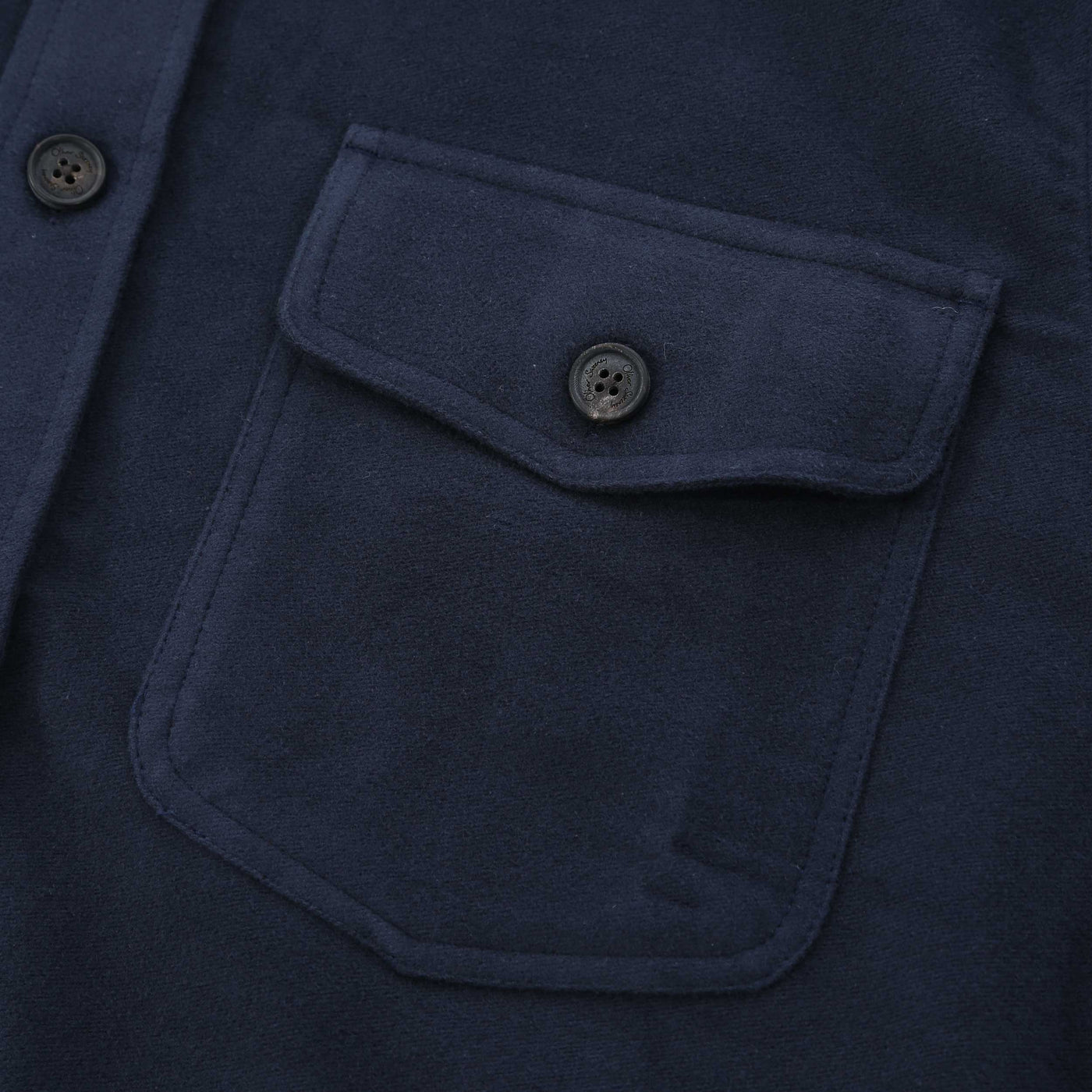 Oliver Sweeney Brahalish Moleskin Overshirt in Navy Chest Pocket