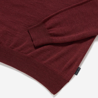 Oliver Sweeney Camber Knitwear in Mulberry Marl Logo Tab
