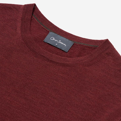 Oliver Sweeney Camber Knitwear in Mulberry Marl Neck
