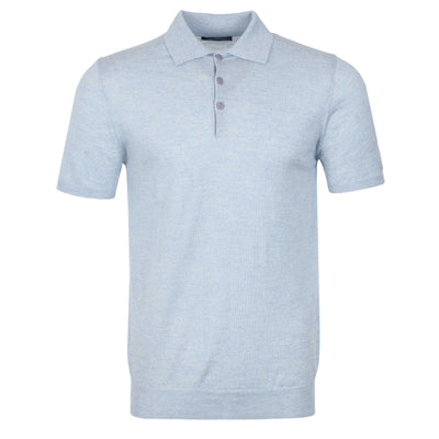 Oliver Sweeney Covehithe Polo Knitwear in Light Blue Front