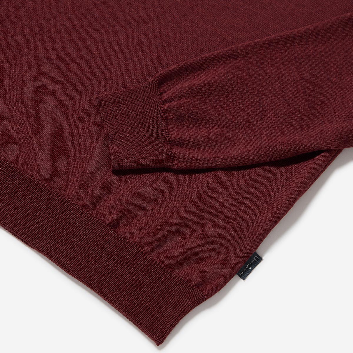 Oliver Sweeney Curragh 1/4 Zip Knitwear in Mulberry Marl Logo Tab