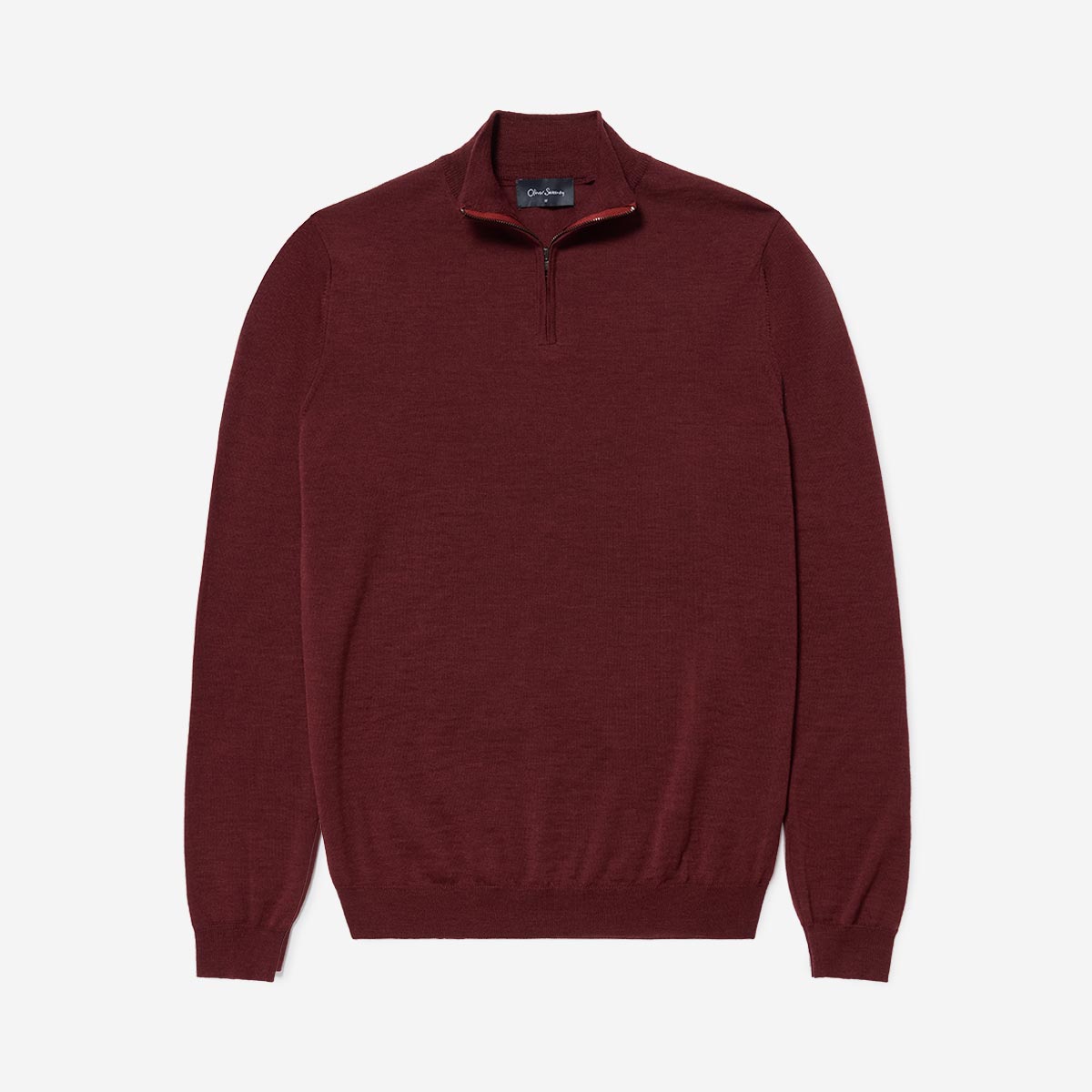 Oliver Sweeney Curragh 1/4 Zip Knitwear in Mulberry Marl
