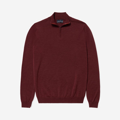 Oliver Sweeney Curragh 1/4 Zip Knitwear in Mulberry Marl