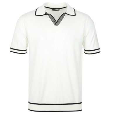 Oliver Sweeney Garras Knit Polo Shirt in Ecru Front