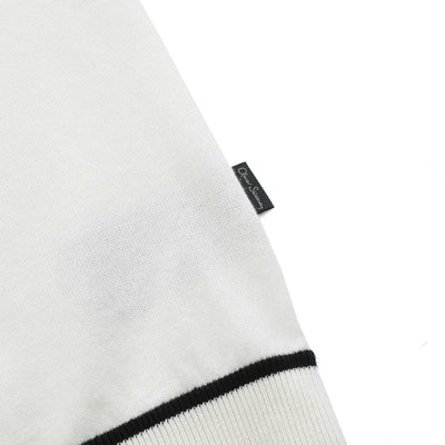 Oliver Sweeney Garras Knit Polo Shirt in Ecru Logo Tab