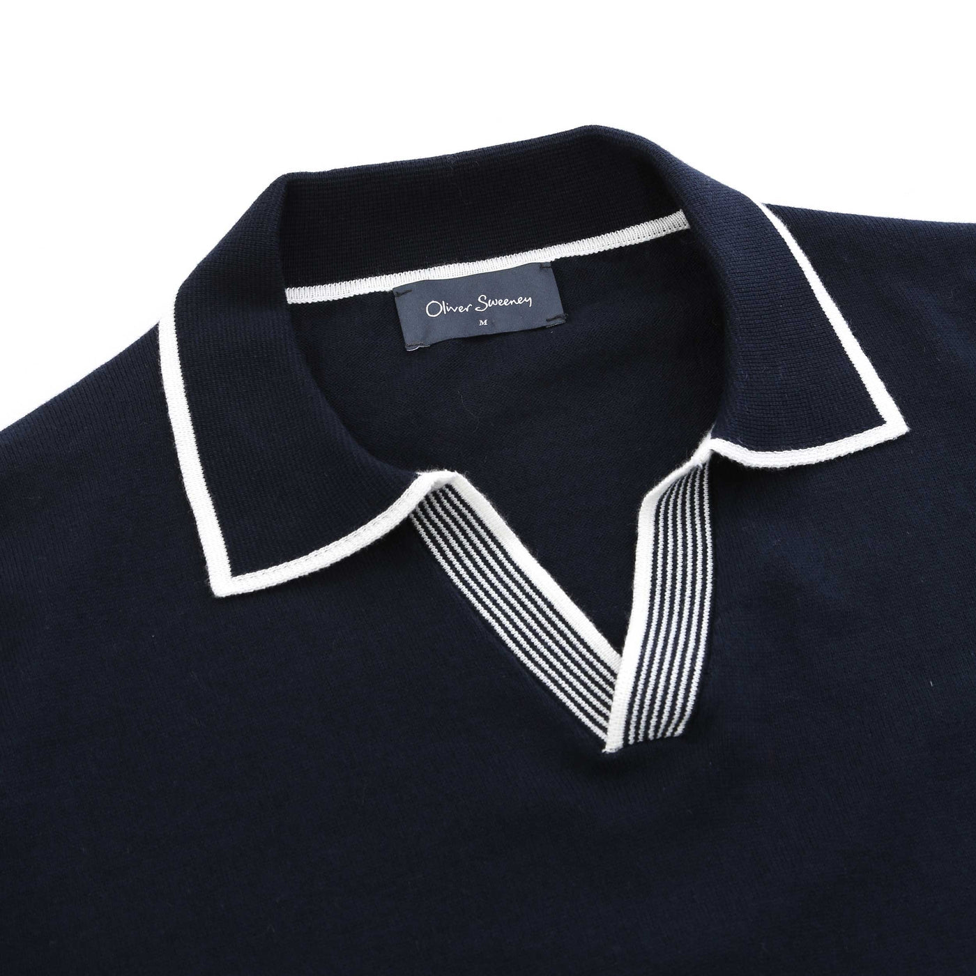 Oliver Sweeney Garras Knit Polo Shirt in Navy