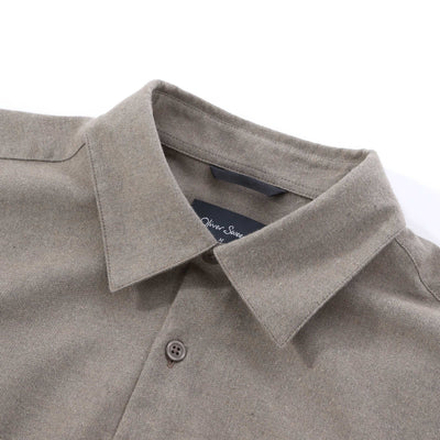 Oliver Sweeney Hawkesworth Shirt in Taupe Collar