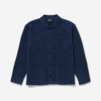 Oliver Sweeney Heywood Knitted Overshirt in Navy