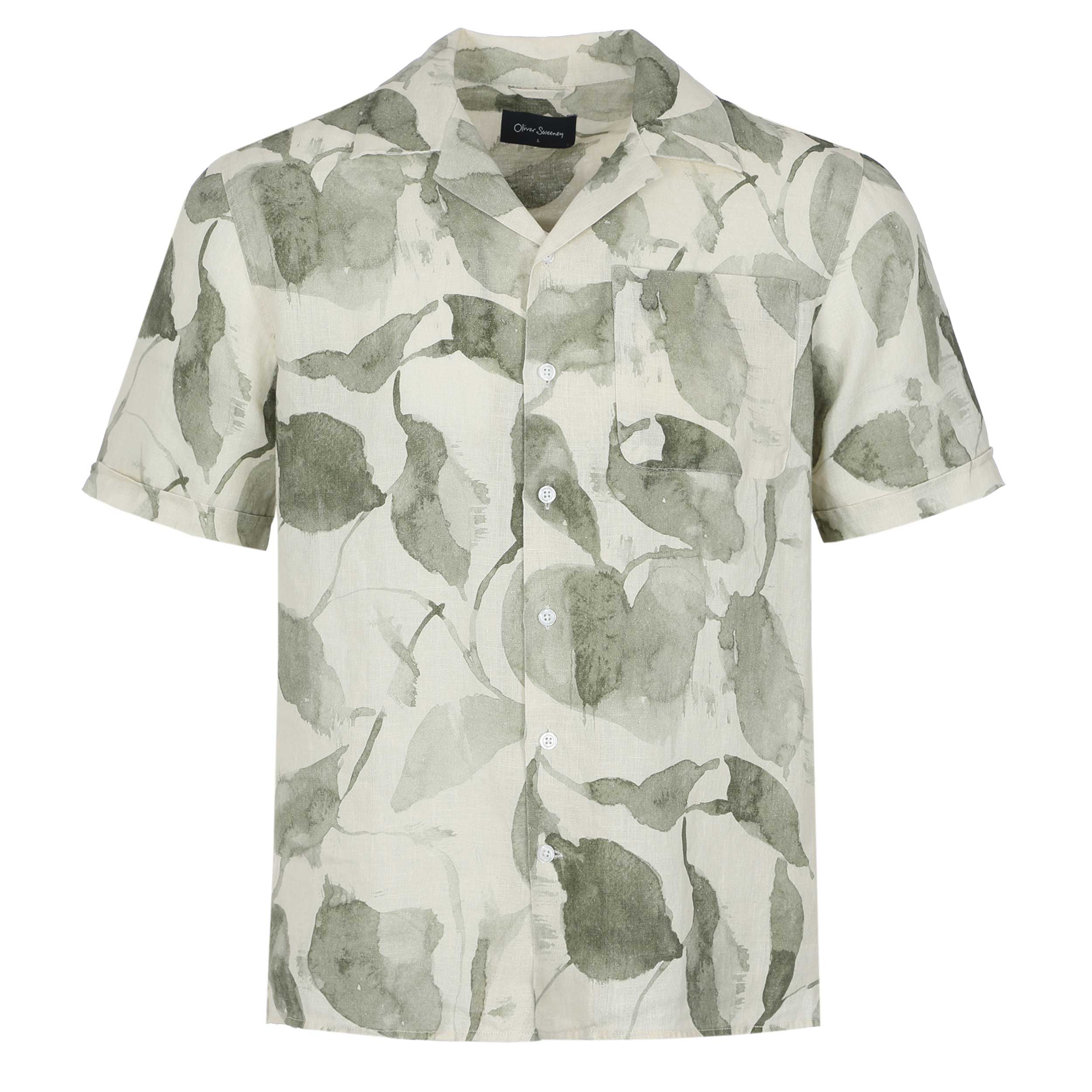 Oliver Sweeney Meada Linen SS Shirt in Sage