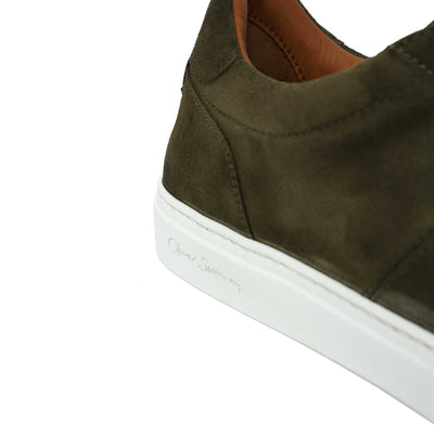 Oliver Sweeney Rende Trainer in Sage Suede Logo