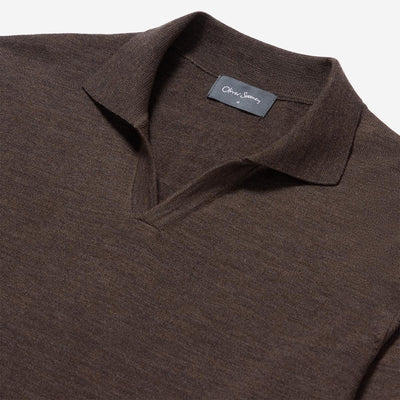 Oliver Sweeney Wexford Knitwear in Chocolate Collar