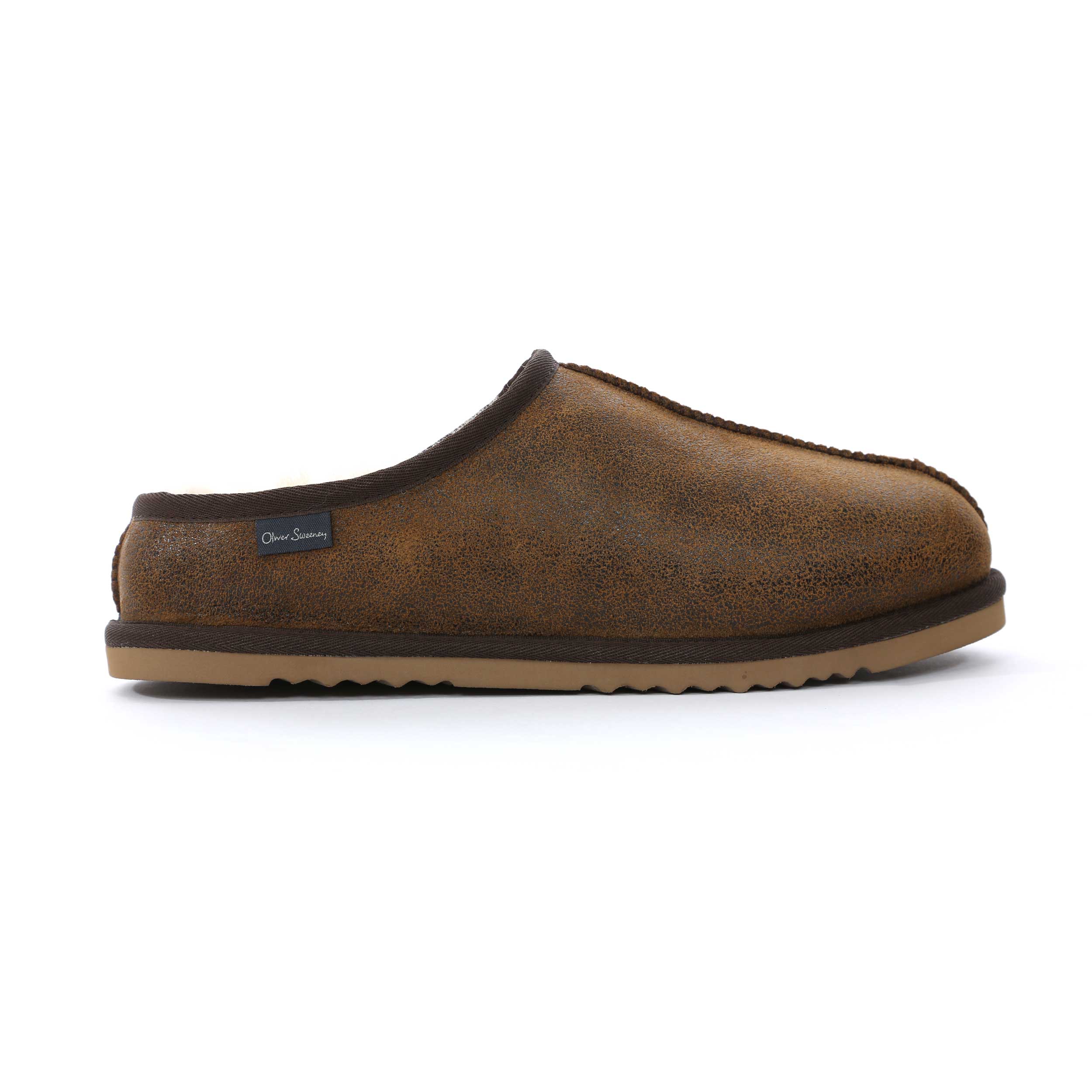 Oliver Sweeney Yaxley Shearling Slipper in Olive Green