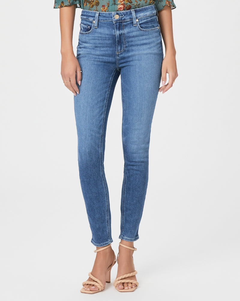 Paige Ladies Hoxton Ankle Jean in Painterly Distressed Front