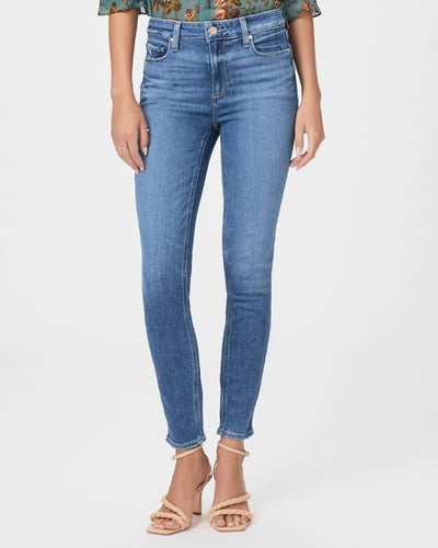 Paige Ladies Hoxton Ankle Jean in Painterly Distressed Front