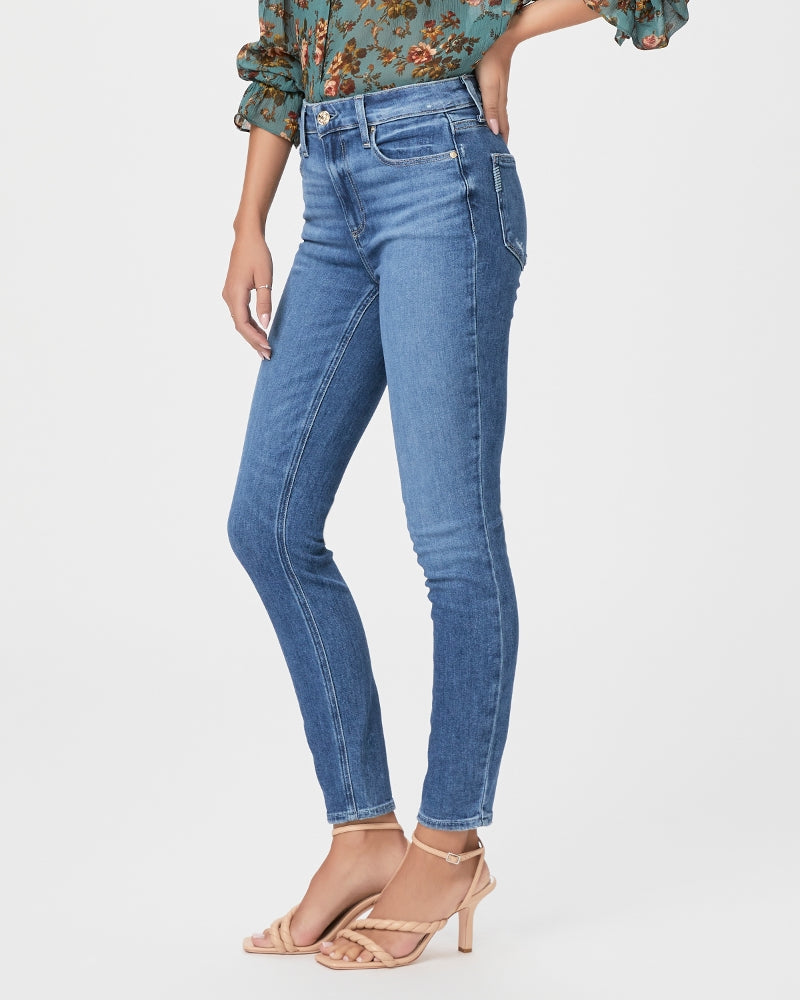 Paige Ladies Hoxton Ankle Jean in Painterly Distressed Side