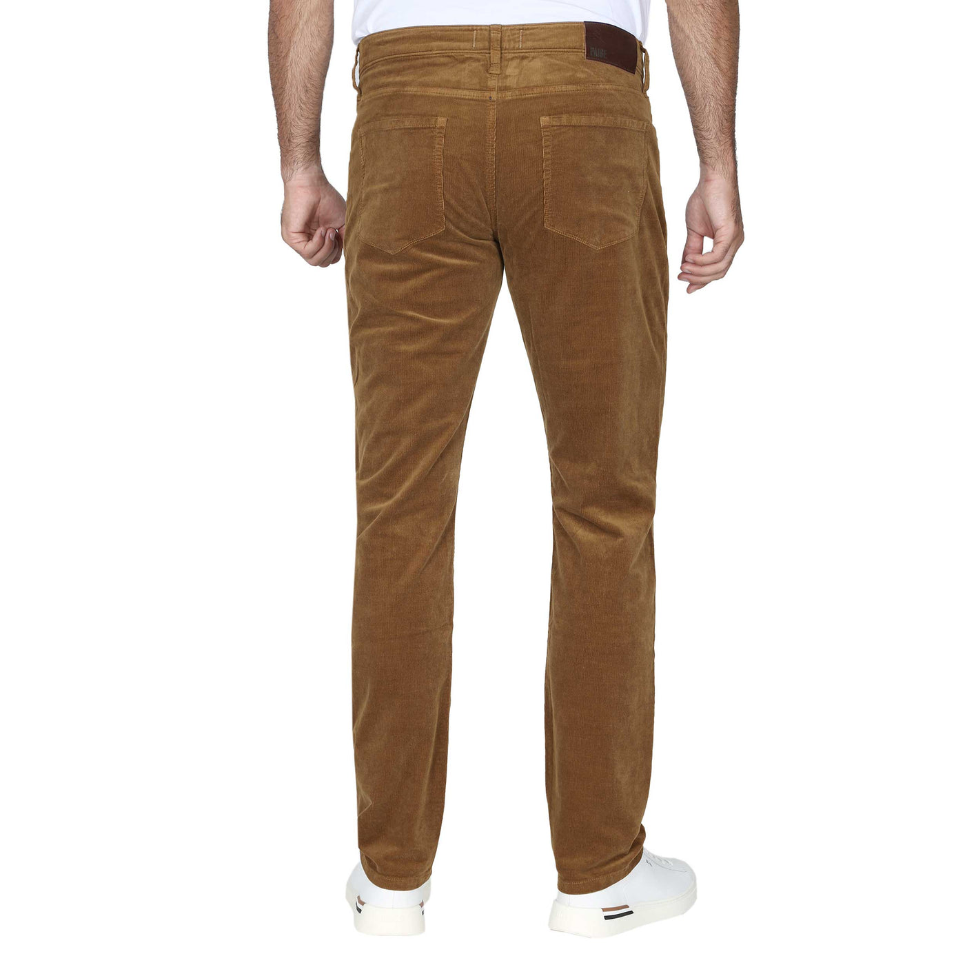 Paige Lennox Corduroy Trouser in Golden Sunset Tan Back