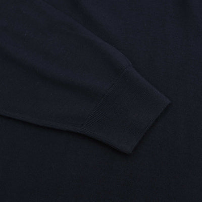 Pal Zileri Basic Crew Neck Knitwear in Navy Cuff