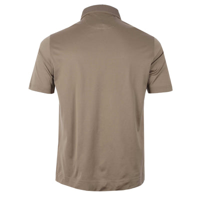 Pal Zileri Short Sleeve Button Thru Shirt in Taupe Back