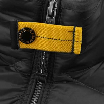 Parajumpers Jayden Quilted Fleece Jacket in Black Neck Strap