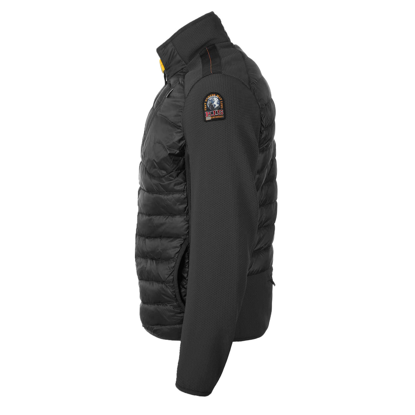 Parajumpers Jayden Quilted Fleece Jacket in Black Side
