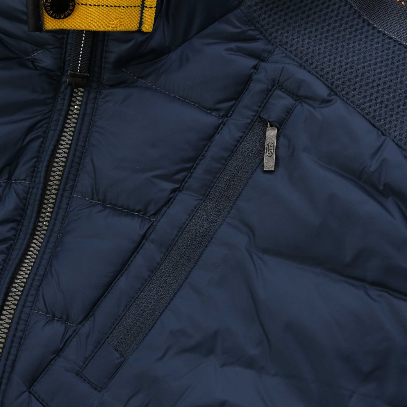 Parajumpers Jayden Quilted Fleece Jacket in Dark Avio Pocket