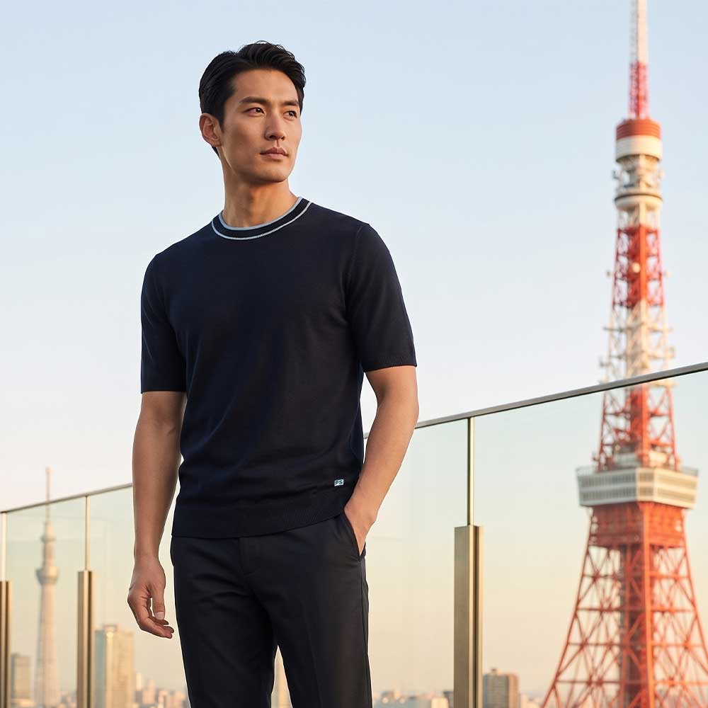 Paul Smith Sweater SS T Shirt in Navy