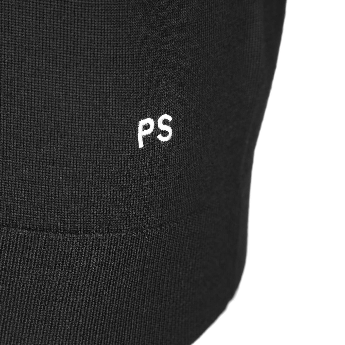 Paul Smith 4 Button LS Polo Knitwear in Black logo