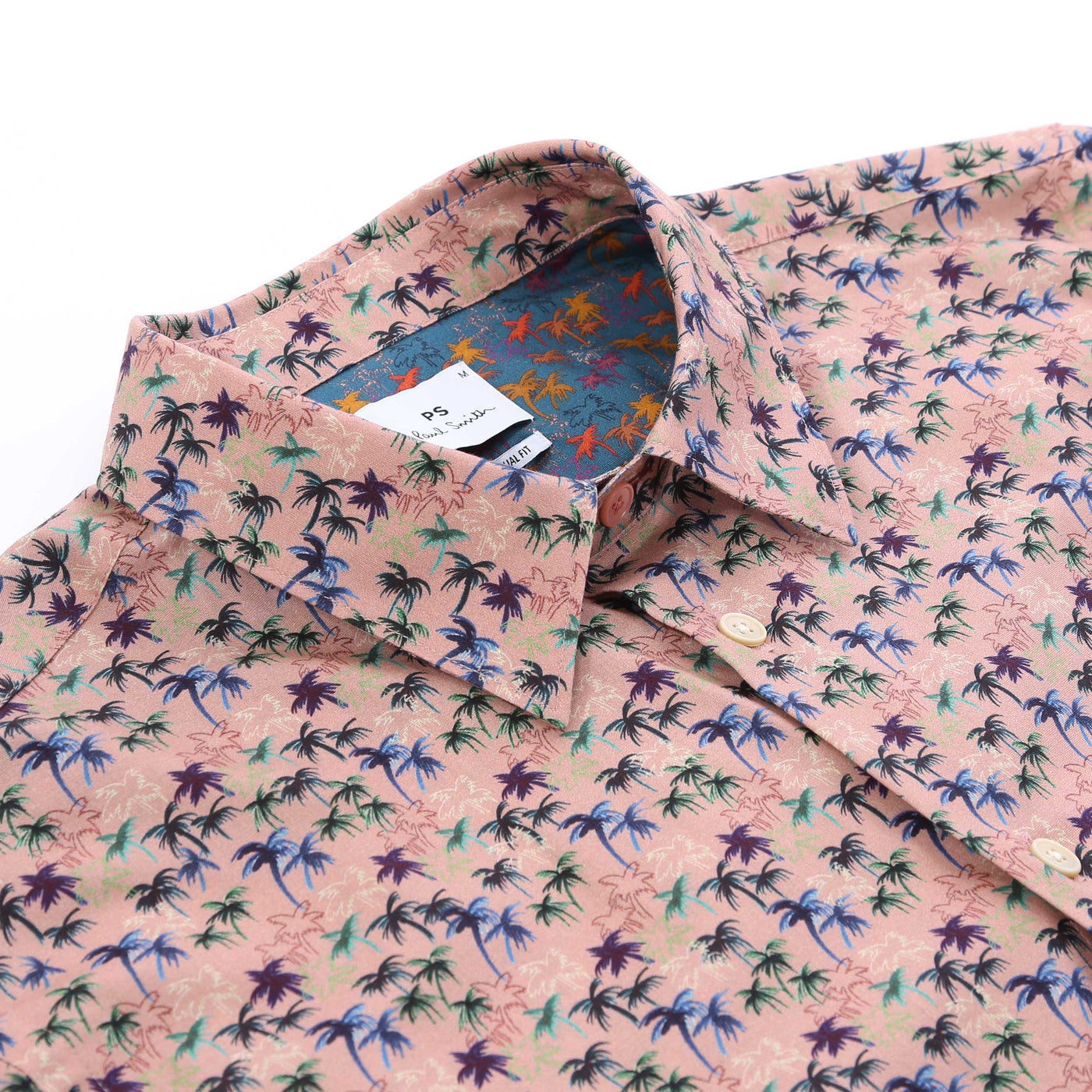 Paul Smith Casual Fit SS Shirt in Powder Pink Collar