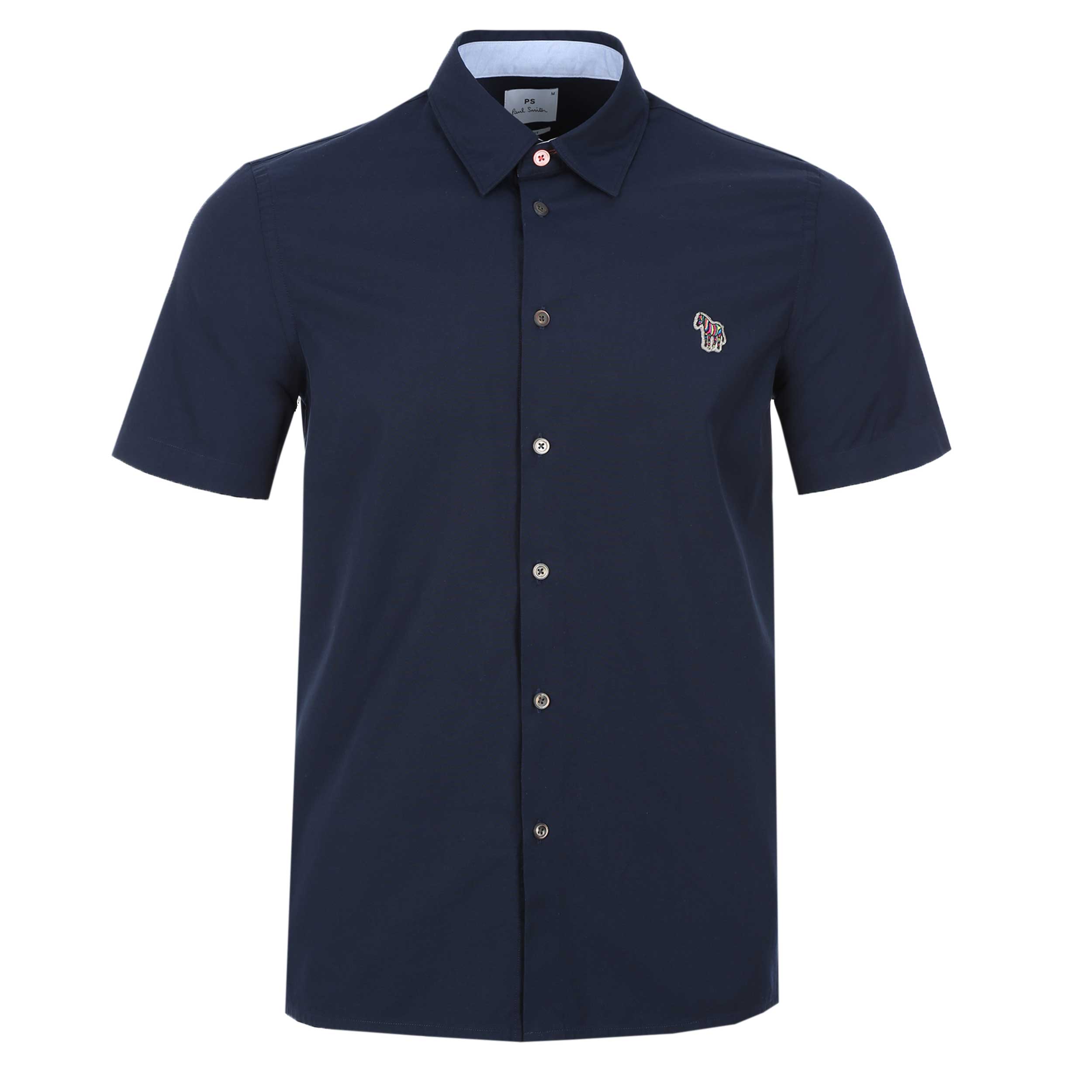 Paul Smith Casual Fit Zeb Badge SS Shirt in Navy