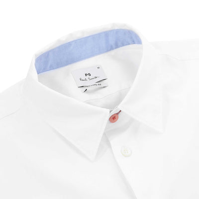 Paul Smith Casual Fit Zeb Badge SS Shirt in White Collar